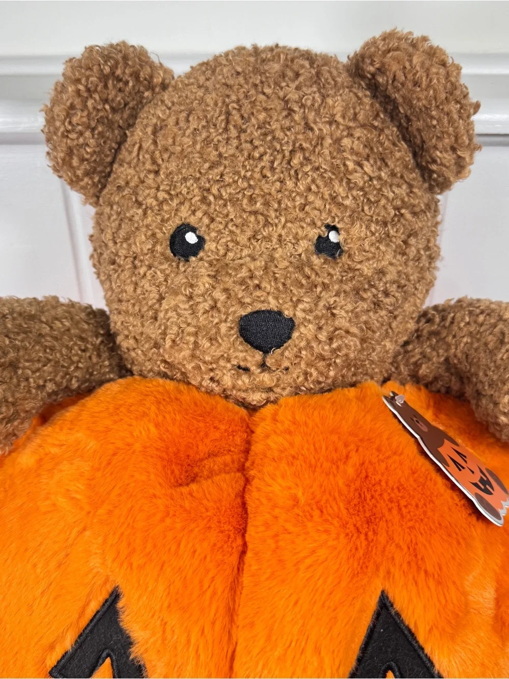 NEW Teddy Bear in a Pumpkin Halloween Pillow Plush 27”